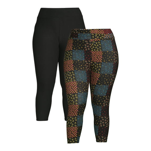 Terra & Sky Womens Plus Size Leggings, 2-Pack