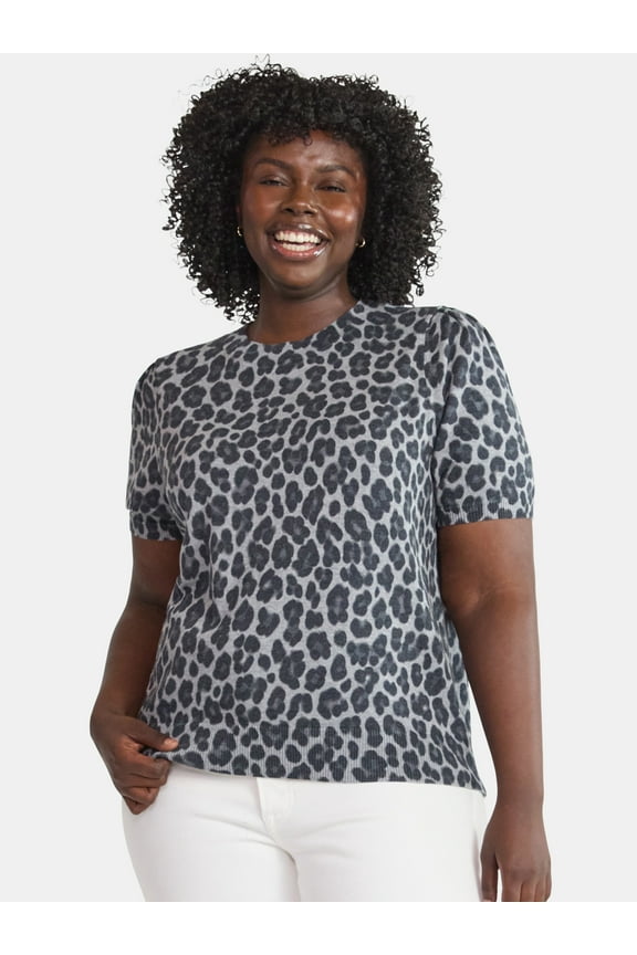 Women's Plus Printed Sweater, Sizes 0X-5X