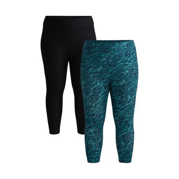 Terra & Sky's Women's Plus Capri Leggings, 2-Pack