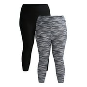 Terra & Sky's Women's Plus Capri Leggings, 2-Pack