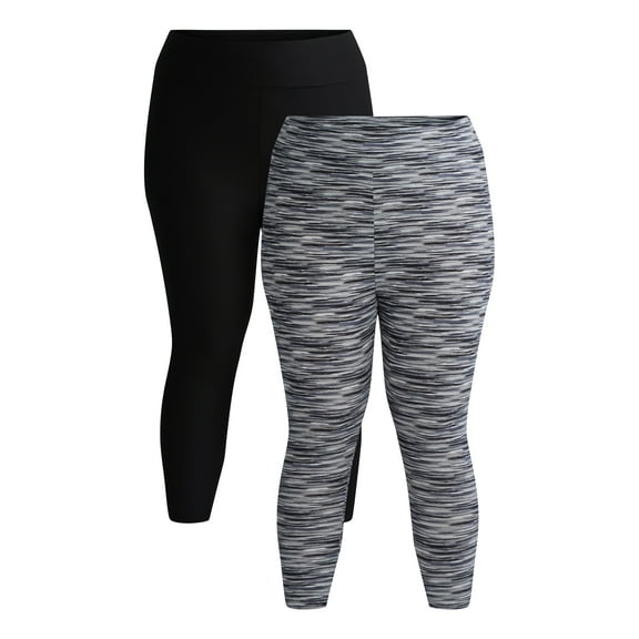 Terra & Sky's Women's Plus Capri Leggings, 2-Pack