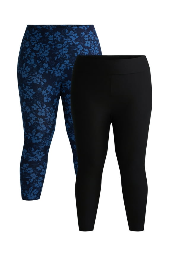 's Women's Plus Capri Leggings, 2-Pack