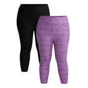 Terra & Sky's Women's Plus Capri Leggings, 2-Pack