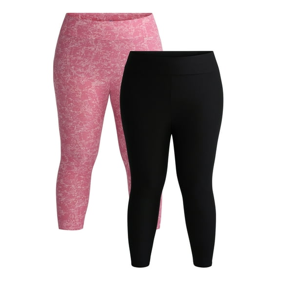 Terra & Sky's Women's Plus Capri Leggings, 2-Pack