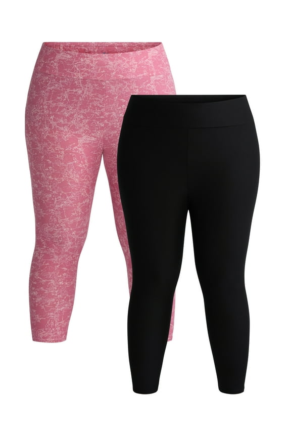 's Women's Plus Capri Leggings, 2-Pack