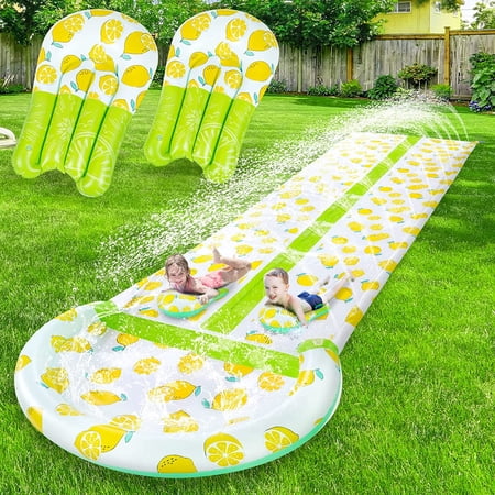 Terra Slip and Slide Inflatable Porch Water Slide with Sprinkler, Summer Toy with 2 Body boards, Sports Backyard Cool Water Play Toys for Kids & Family Games