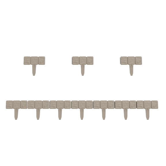 Pure Garden 10-Piece Interlocking Garden Edging for Landscaping (Putty)