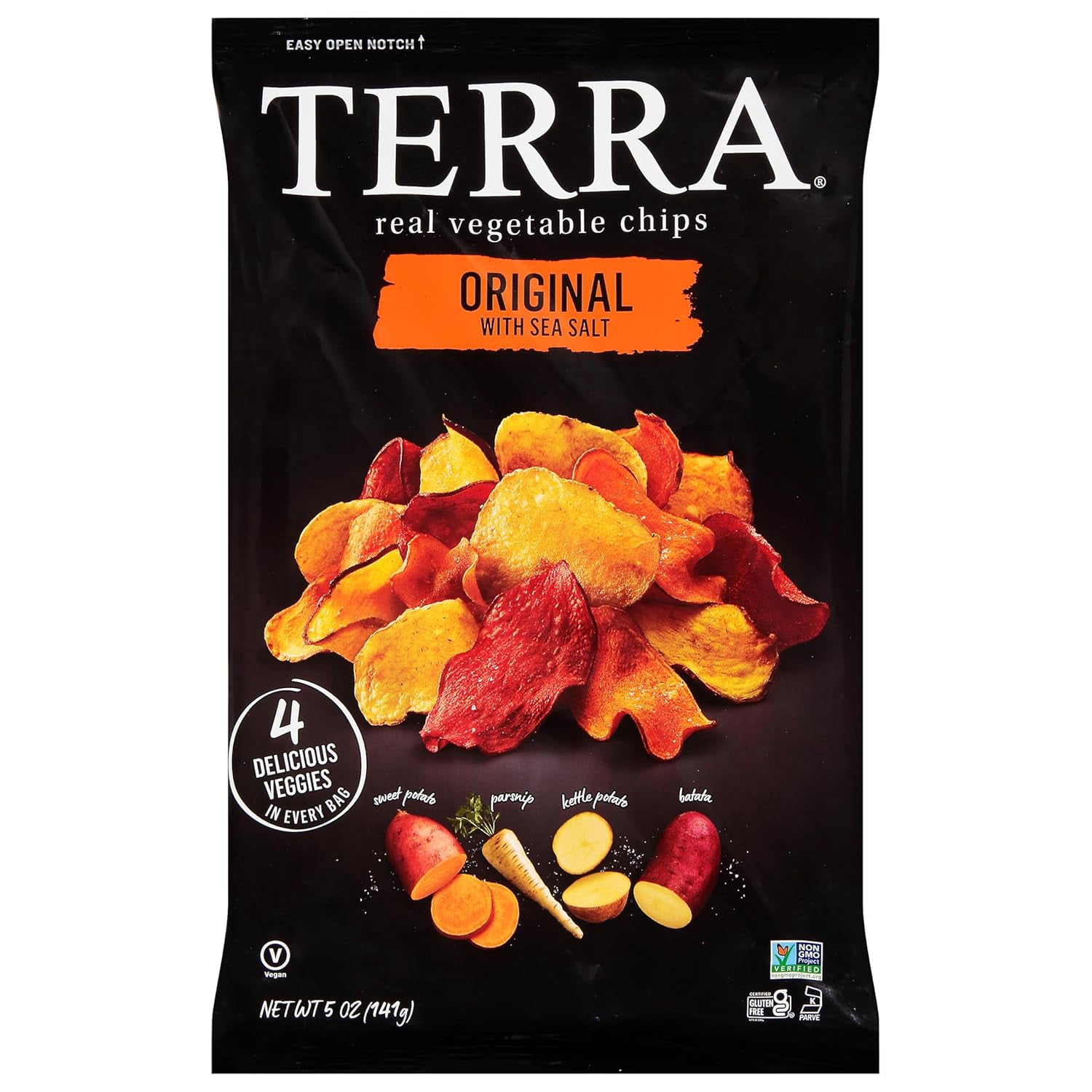 Terra Vegetable Chips, Original Vegetable Chips with Sea Salt, 5 oz