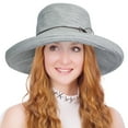 thumbnail image 1 of Terra Womens Bucket Summer Hat Kettle Brim Cotton Floppy Sunhat with Chin Cord Packable Beige, 1 of 7