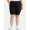 thumbnail image 1 of Terra & Sky Women’s Plus High Rise Biker Shorts with Pockets, 9” Inseam, Sizes 0X-4X, 1 of 1