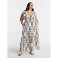 thumbnail image 1 of Terra & Sky Women’s Plus Sweetheart Maxi Dress with Short Flutter Sleeves, Sizes 0X-5X, 1 of 4