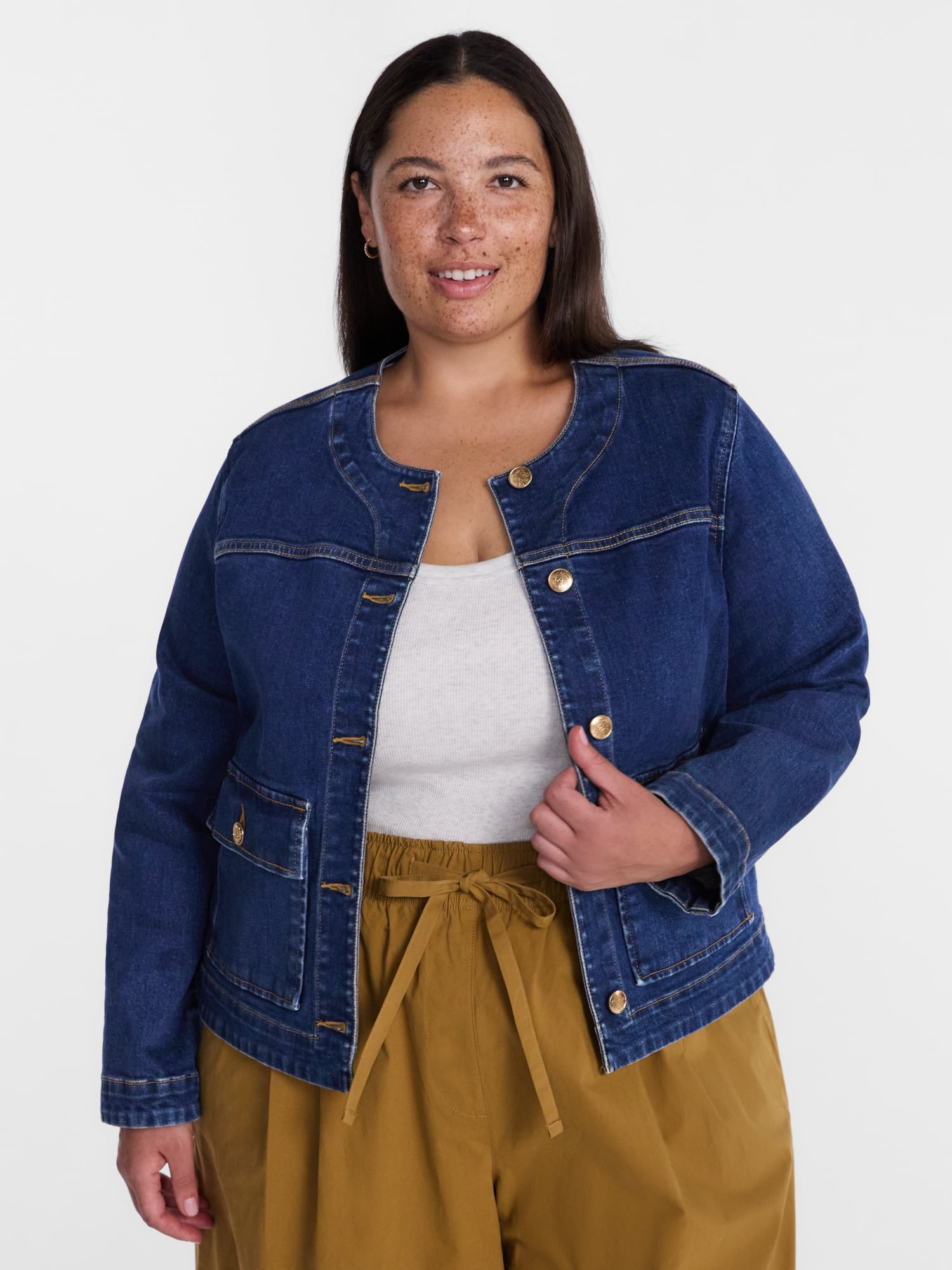 Terra and Sky Women's Plus Denim Lady Jacket, Sizes 0X-4X