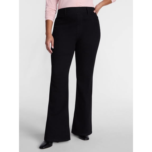 Terra and Sky Women's Plus High Rise Bootcut Jeggings, Sizes 0X-4X