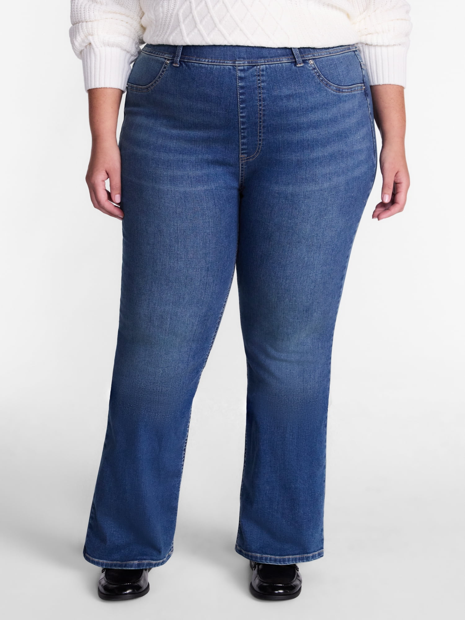 Terra and Sky Women's Plus High Rise Bootcut Jeggings, Sizes 0X-4X