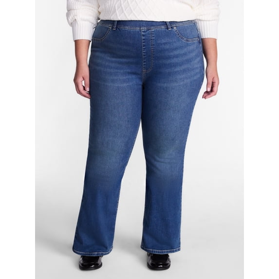 Terra and Sky Women's Plus High Rise Bootcut Jeggings, Sizes 0X-4X
