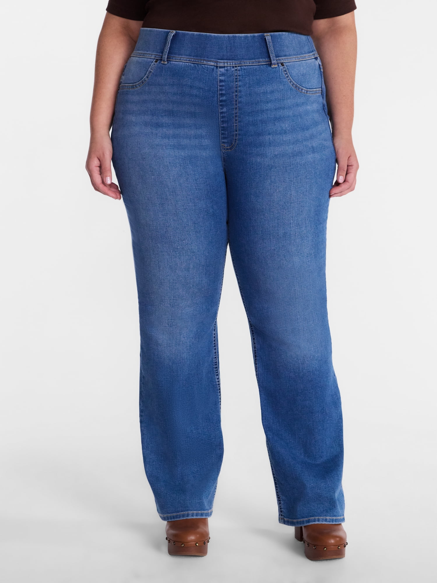 Terra and Sky Women's Plus High Rise Bootcut Jeggings, Sizes 0X-4X