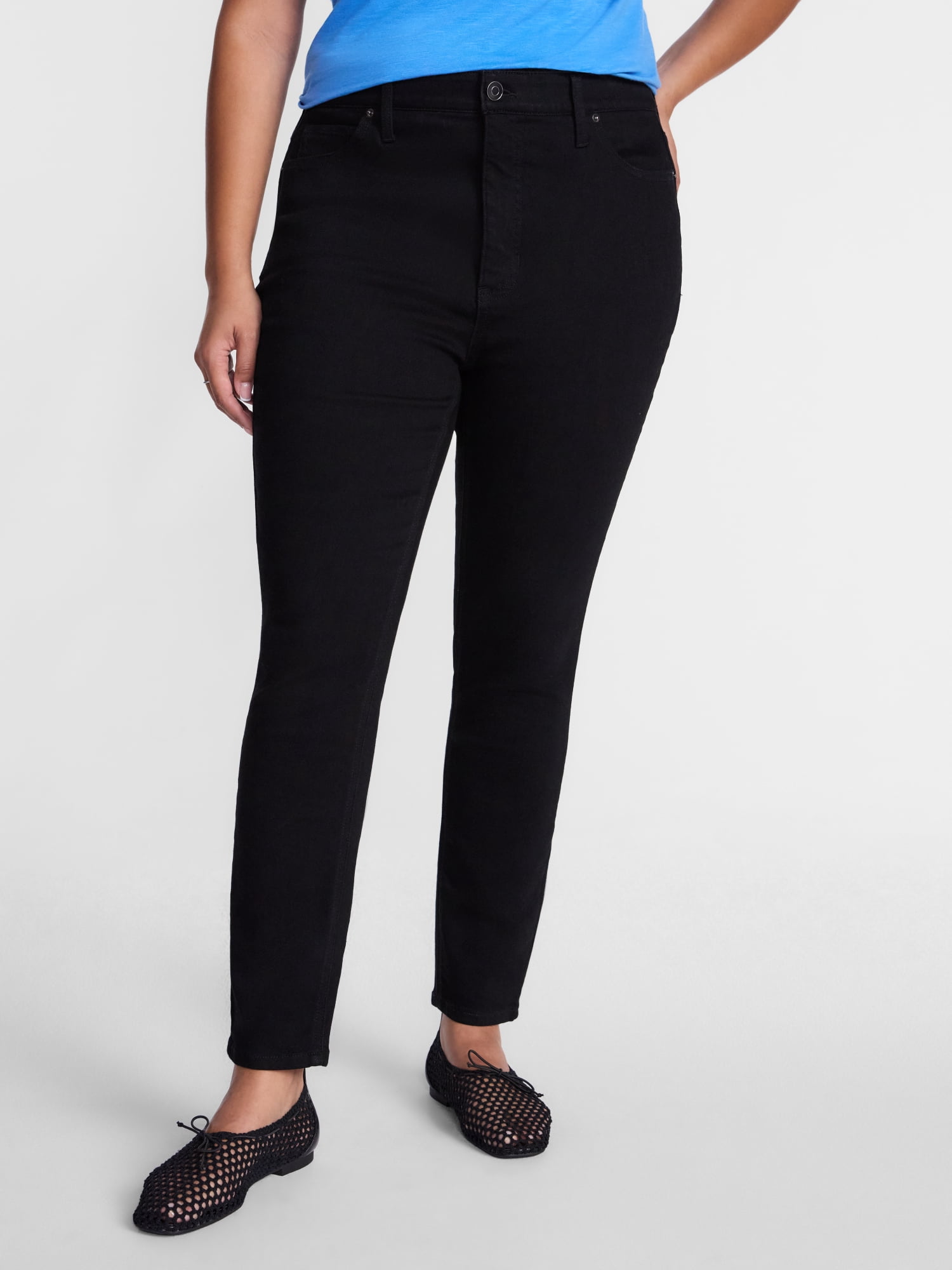 Terra & Sky Women's Plus High Rise Skinny Jeans, 27" Inseam, Sizes 16W-26W