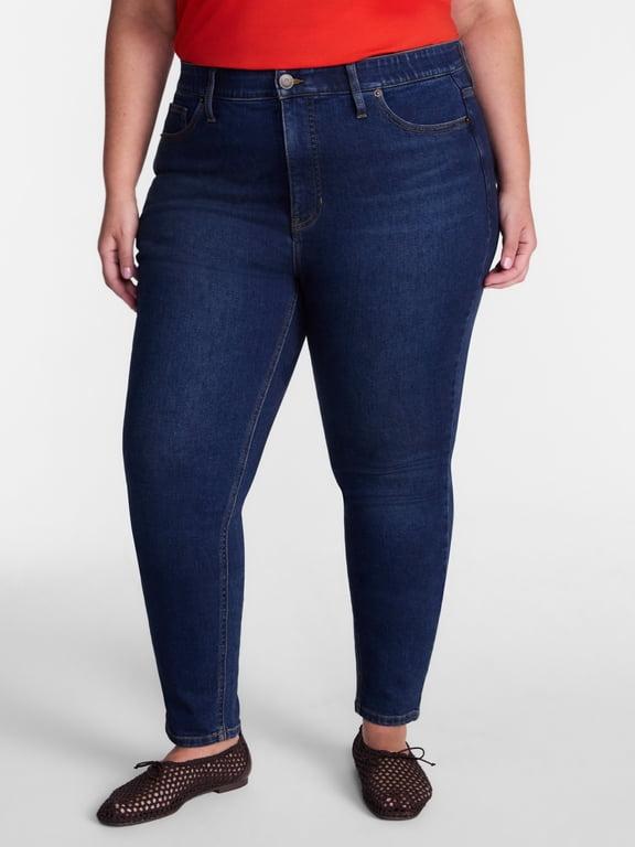 Women's Plus High Rise Skinny Jeans, 27" Inseam, Sizes 16W-26W