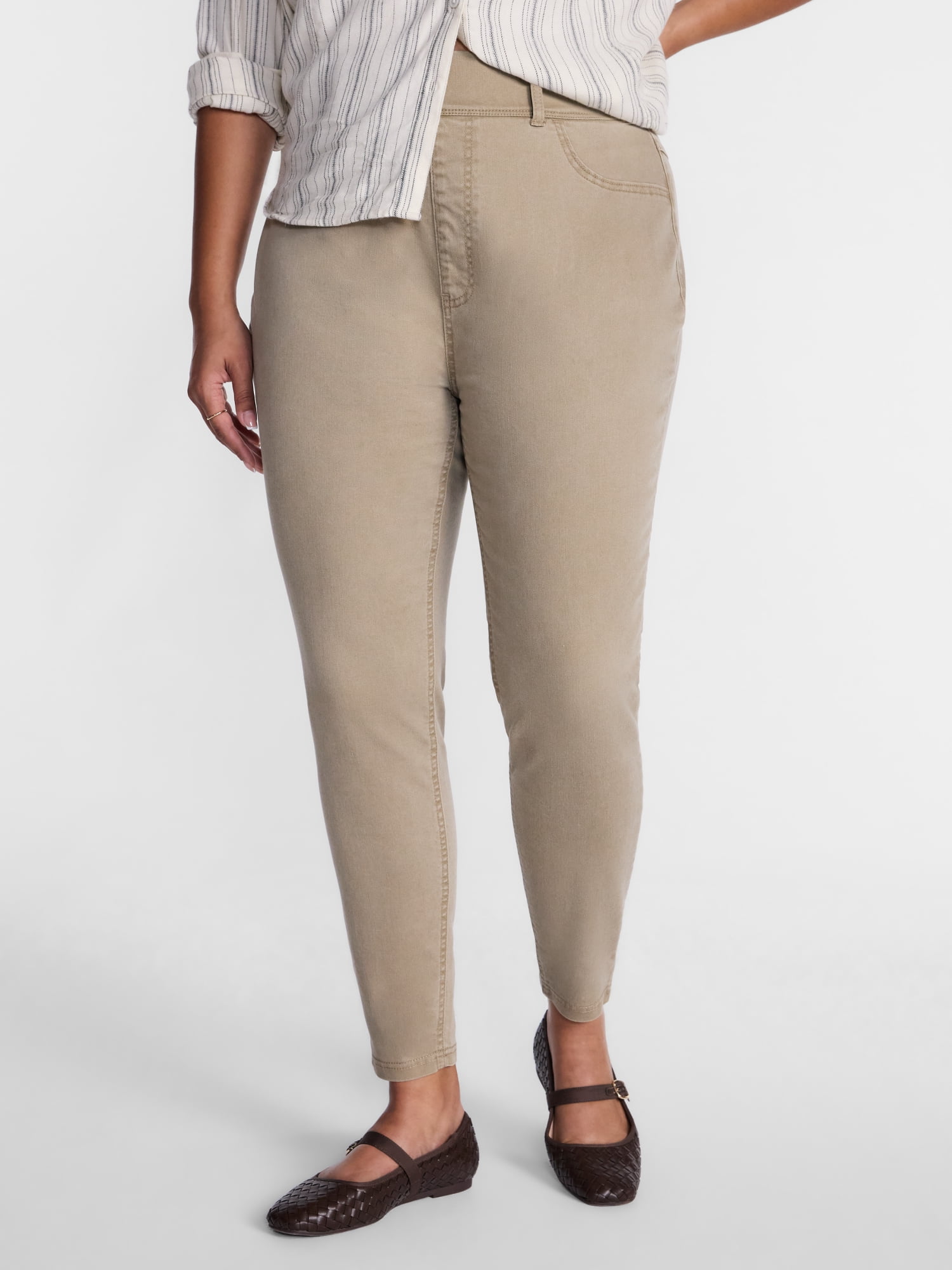 Terra & Sky Women's Plus High Rise Skinny Jeggings, Sizes 0X-4X
