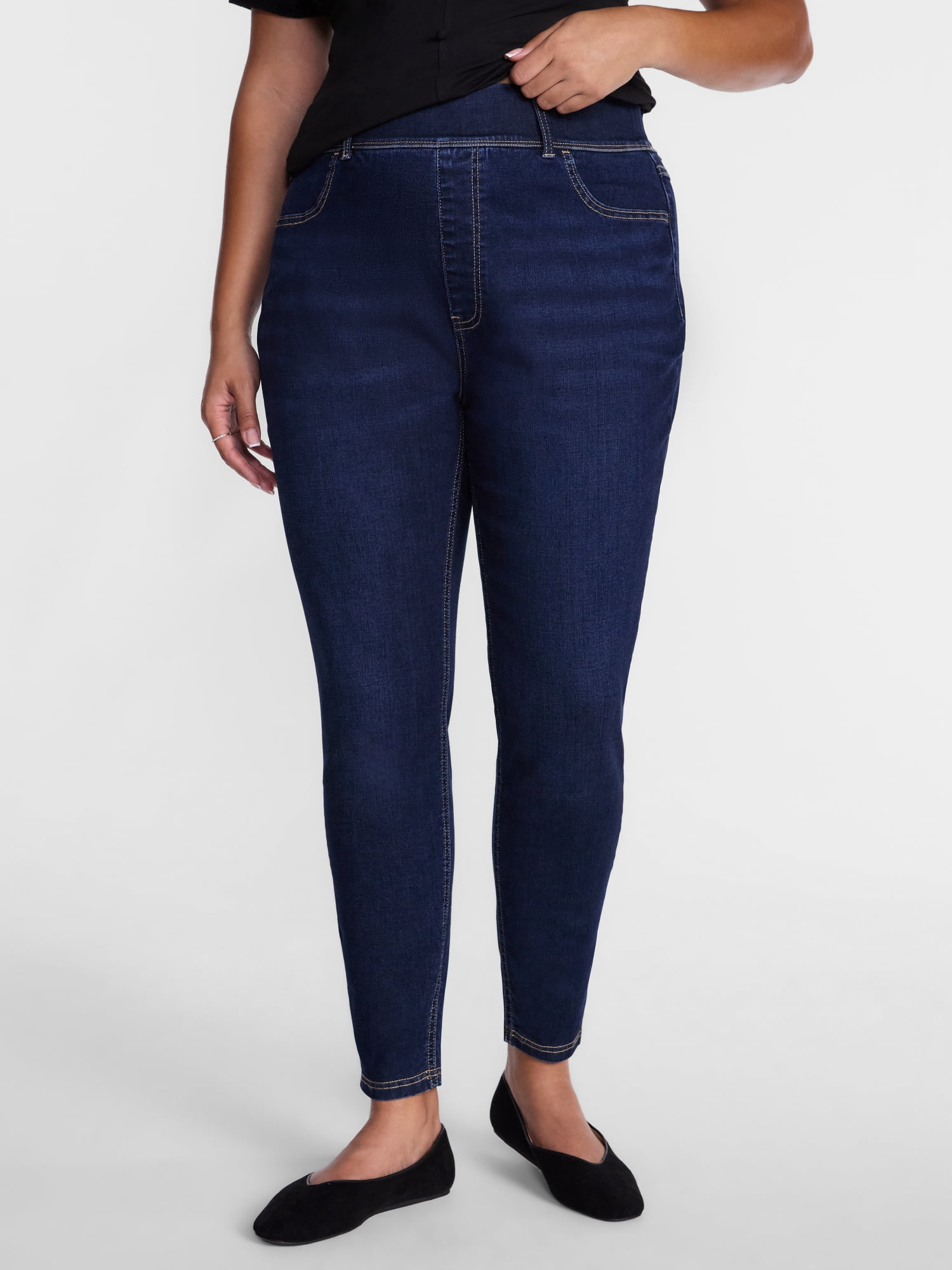 Terra & Sky Women's Plus High Rise Skinny Jeggings, Sizes 0X-4X
