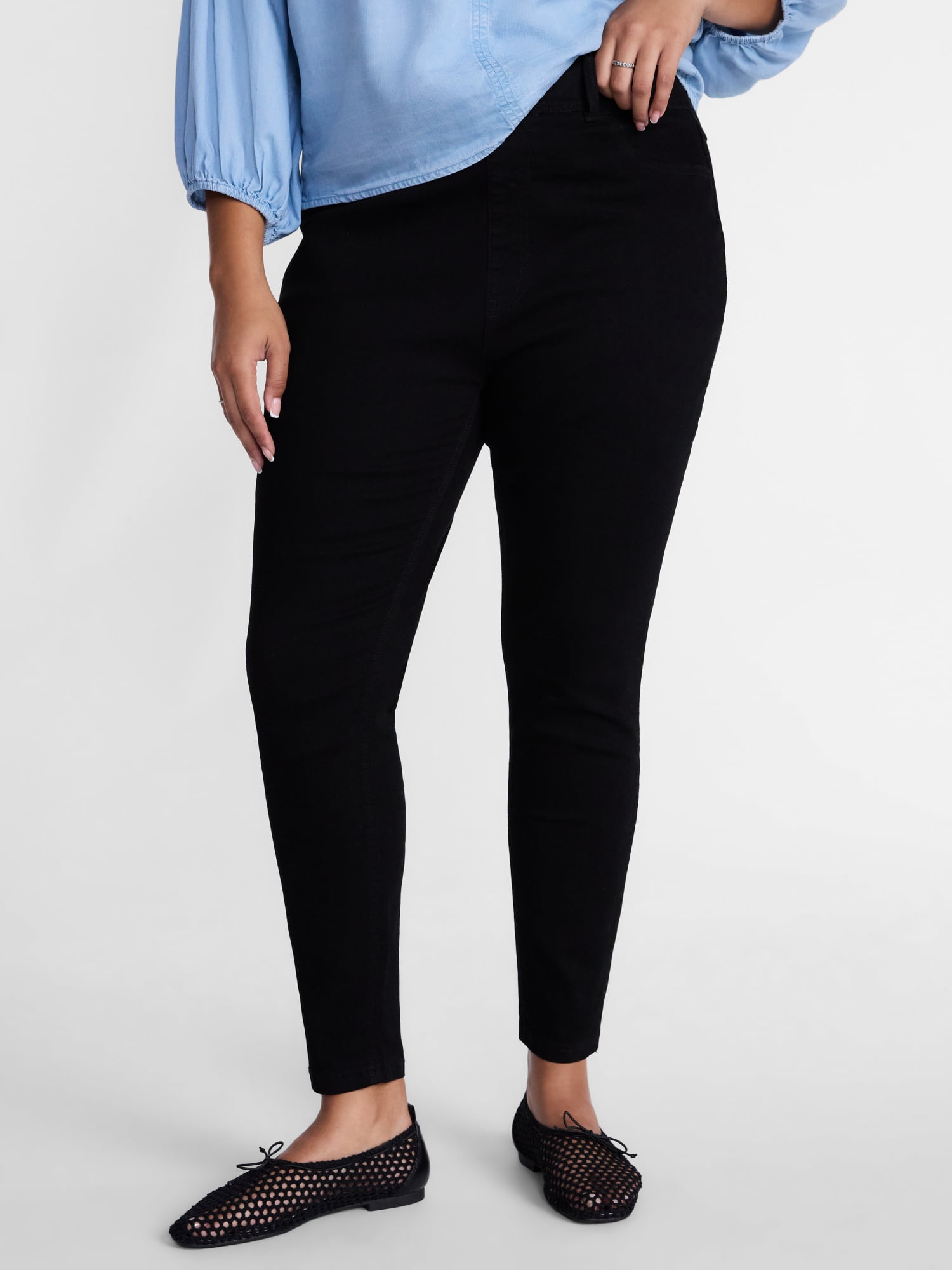 Terra & Sky Women's Plus High Rise Skinny Jeggings, Sizes 0X-4X