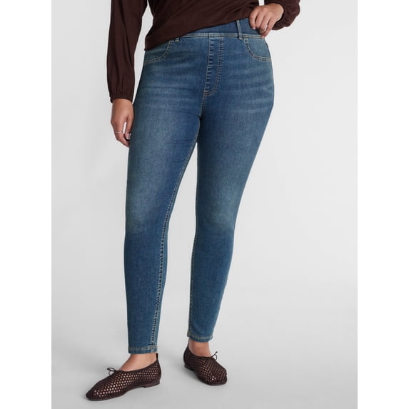Terra & Sky Women's Plus High Rise Skinny Jeggings, Sizes 0X-4X
