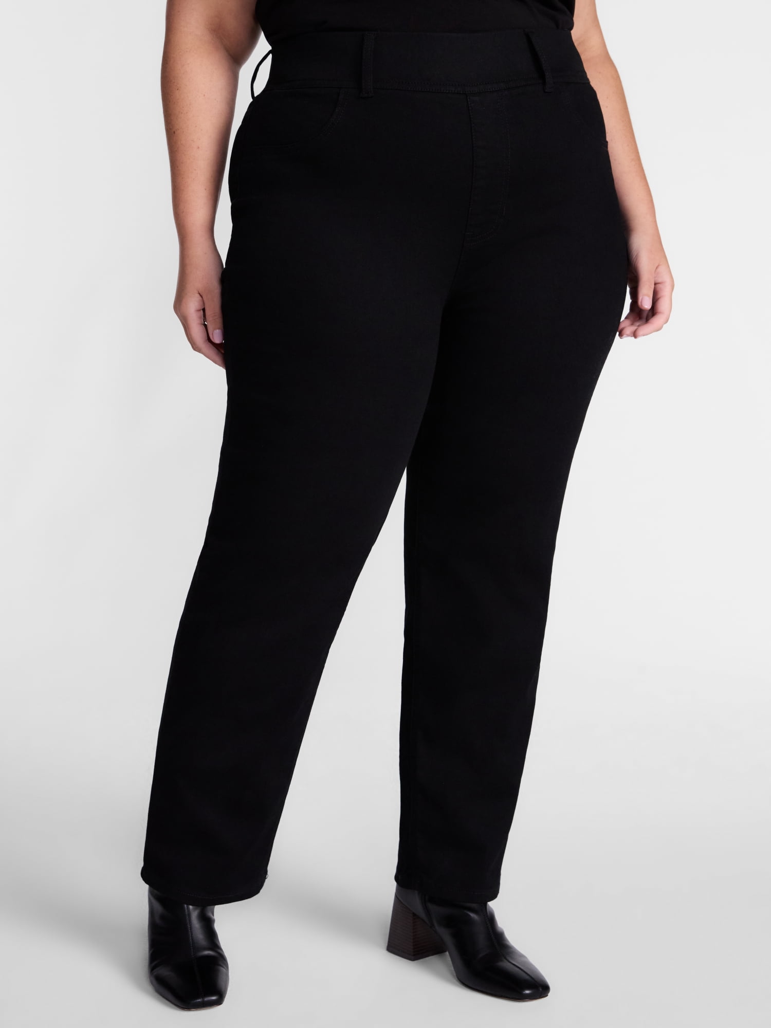 Terra and Sky Women's Plus High Rise Straight Leg Jeggings, Sizes 0X-4X