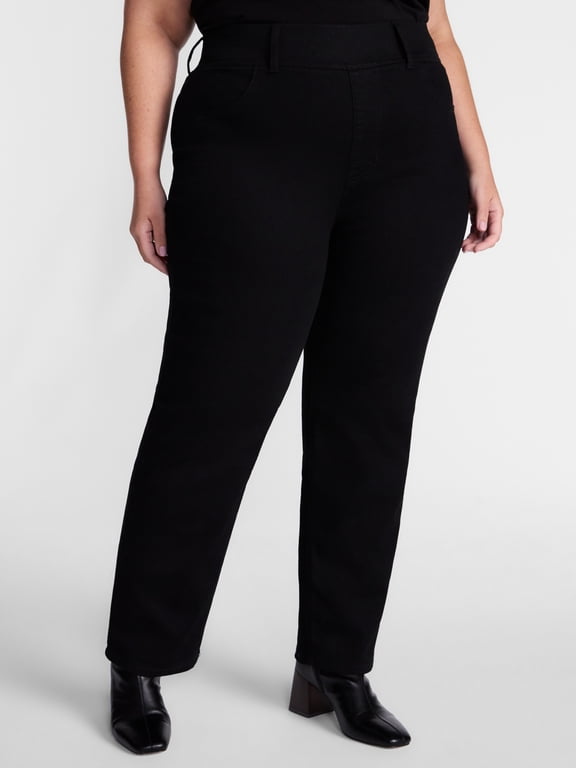 EB Women's Plus High Rise Straight Leg Jeggings, 29" Inseam, Sizes 0X-4X