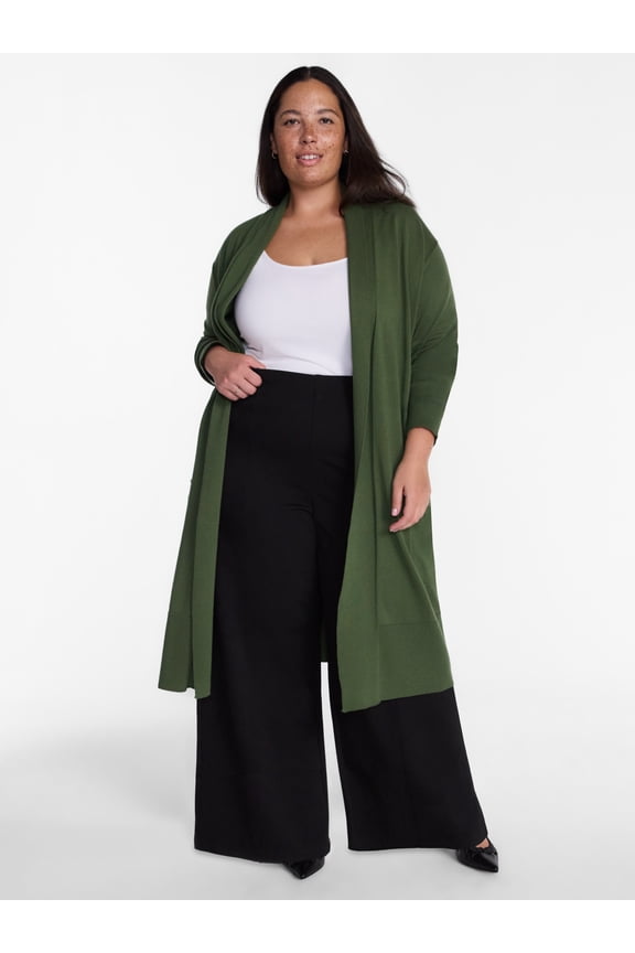 Terra and Sky Women's Plus Core Duster Cardigan with Long Sleeves, Lightweight,Sizes 0X-5X