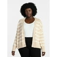thumbnail image 1 of Terra & Sky Women's Plus Size Boyfriend Cardigan with Long Sleeves, Midweight, Size 0X-5X, 1 of 6