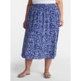 thumbnail image 1 of Terra & Sky Women’s Plus A Line Midi Skirt, Sizes 0X-5X, 1 of 5