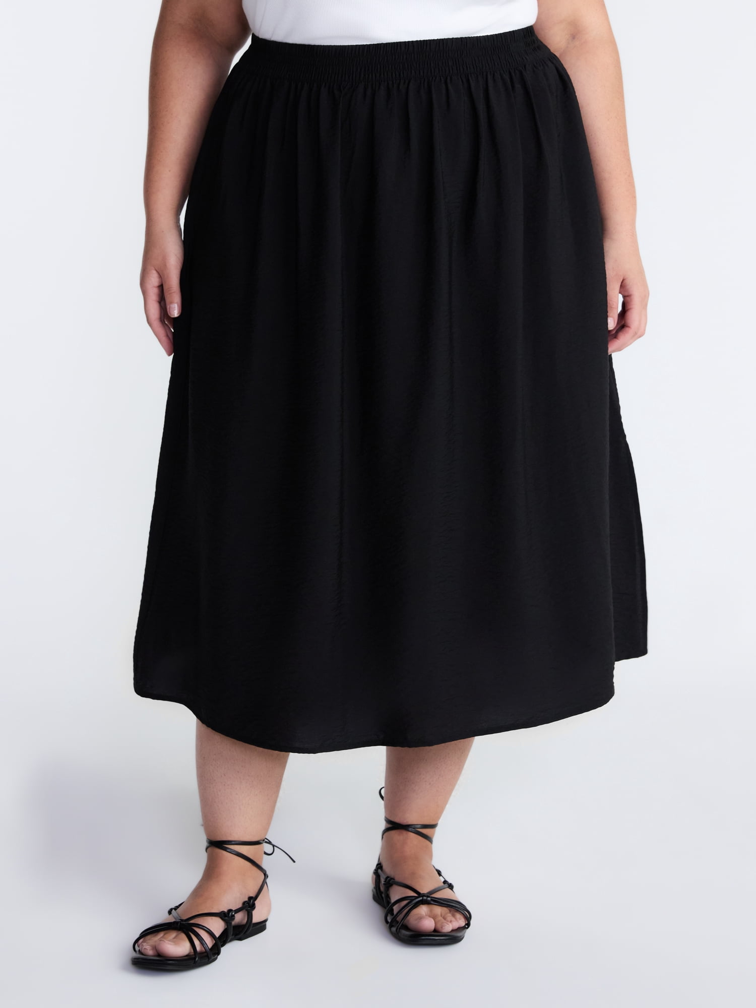 Terra & Sky Women’s Plus A Line Midi Skirt, Sizes 0X-5X