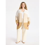 Terra & Sky Women's Plus Open Front Cardigan Sweater, Midweight, Size 1X-5X
