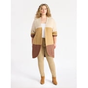Terra & Sky Women's Plus Open Front Cardigan Sweater, Midweight, Size 1X-5X