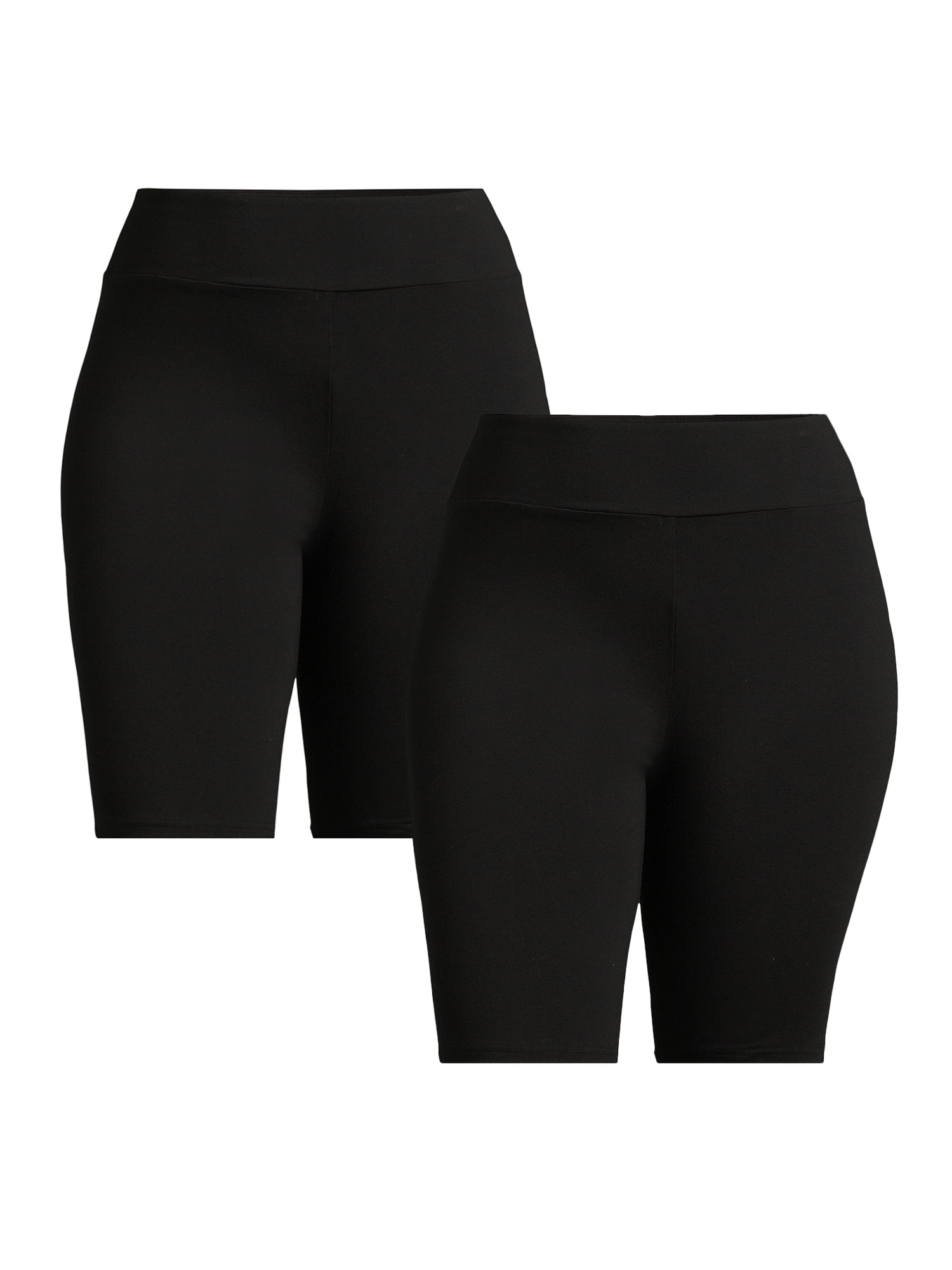 Terra Sky Women s Plus Size Bike Shorts 2 Pack Sizes 0X 4X Walmart