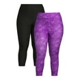 Terra & Sky Women's Plus Size Printed Capri Leggings, 2Pack