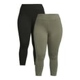 Terra & Sky Women's Plus Size Solid Capri Leggings with Cell Phone