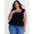 thumbnail image 1 of Terra & Sky Women’s Plus Sleeveless Smocked Tank Top, Sizes 0X-5X, 1 of 5