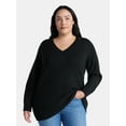 thumbnail image 1 of Terra & Sky Women's Plus V Neck Tunic Sweater, Lightweight, Sizes 0X-5X, 1 of 5