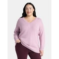 thumbnail image 1 of Terra & Sky Women's Plus V Neck Tunic Sweater, Lightweight, Sizes 0X-5X, 1 of 5