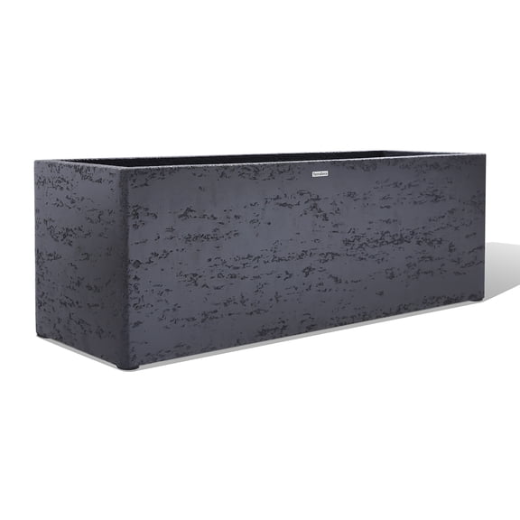 TerraDeco 42 Inch Rectangular Concrete Planter(42Lx14Wx15H,58 Pounds),Durable All-Weather Use with Drainage Holes,Large Rectangular Planter for Outdoor Indoor Plants