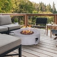 thumbnail image 1 of Afterglow TerraFab 30" Round 40,000 Btu Propane Fire Pit Fire Table for Outdoor Patio Garden Backyard Decking Décor, Grey, Weather Resistant Cover and Lava Rocks Included, CSA Certified, 1 of 8