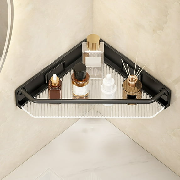 TerraHaven 90° Corner Bathroom Vanity Organizer – Space-Saving Multipurpose Shelf, High-Quality Thickened Plastic, Water Resistant, Easy Install for Cosmetics & Toiletries