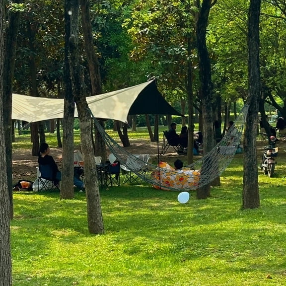 TerraHaven Camping Hammock, Heavy-Duty Nylon with 200kg Capacity, Lightweight Portable for Garden Beach Camping Hiking, Easy Setup