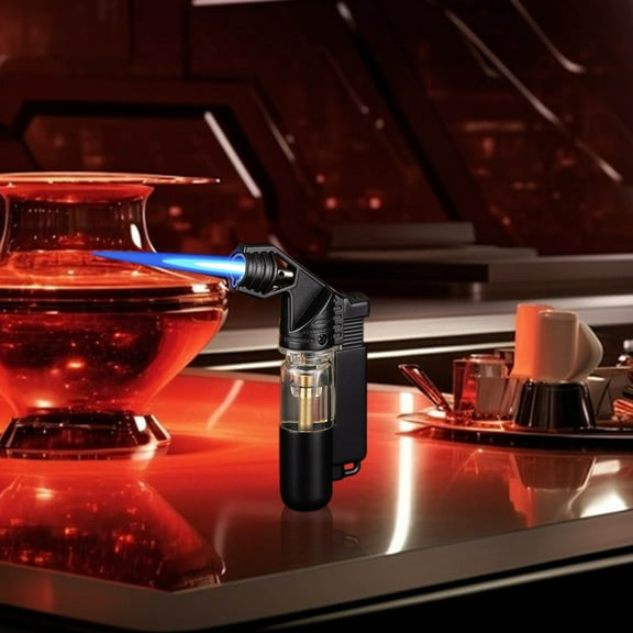 TerraHaven Elbow Dual Flame Windproof Butane Torch Lighter - High-Density Metal, Refillable, Adjustable Flame, Multipurpose for Outdoor, Cooking & Gifts