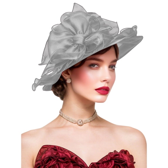 TerraHaven Elegant Faux Linen Women's Hat, Lightweight Comfortable Sun Protection, Ideal for Tea Parties and Garden Events