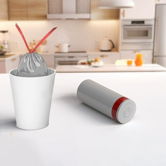 TerraHaven Extra Thick Drawstring Garbage Bags - Heavy-Duty Leak-Proof Trash Bags for Kitchen, Bathroom & Office - Multipurpose Strong Plastic Liners, 50x15cm, 17.5kg Capacity