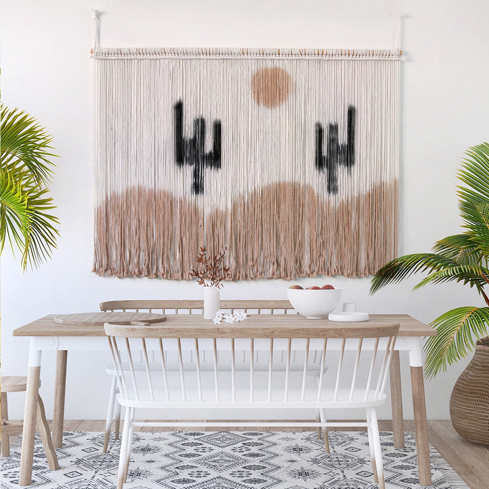 LuxeLiving Hand Woven Bohemian Tapestry with Lace Fringe, Wall Decor ...