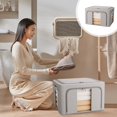 thumbnail image 1 of TerraHaven Thickened Fabric Storage Box, 24L Capacity Organizer with Double Window & Waterproof Design - Sturdy Leather Handles, Foldable & Easy to Clean - for Closet, Bedroom, Dorm & Office Storage, 1 of 7