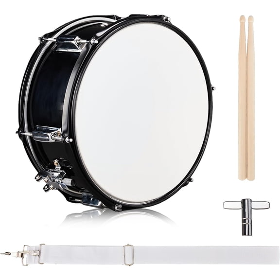TerraOutfit 12" x 5.5" Snare Drum Kit with a Pair of Drumsticks, Black